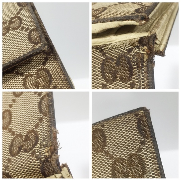 Gucci Eclipse brown monogram canvas off white leather compact wallet - Picture 5 of 12